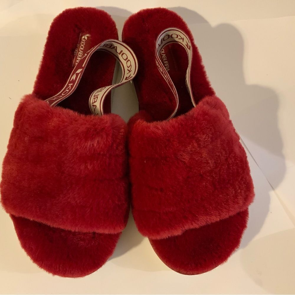 Koolaburra By UGG Womens Size 9 Fuzz'n II Slide Slipper Sandal Rose Red 1116914